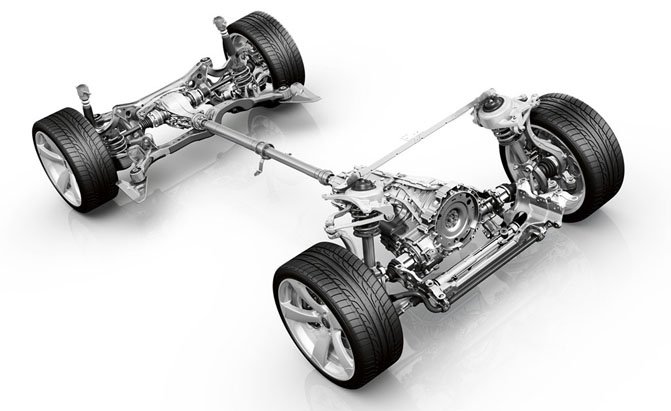 Photo of automotive powertrain.